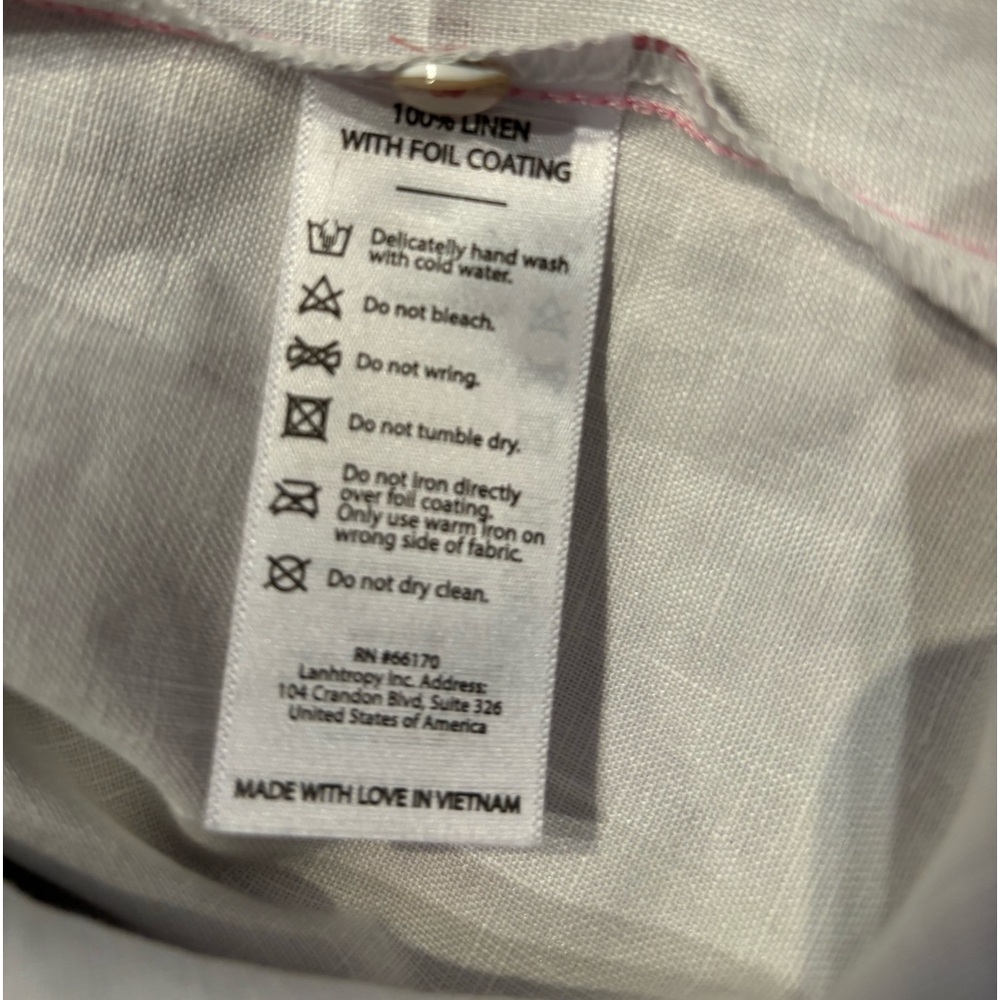 NWT Lanhtropy pink metallic linen blouse XS - Picture 3 of 16